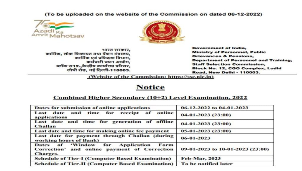 Staff Selection Commission Job 2023