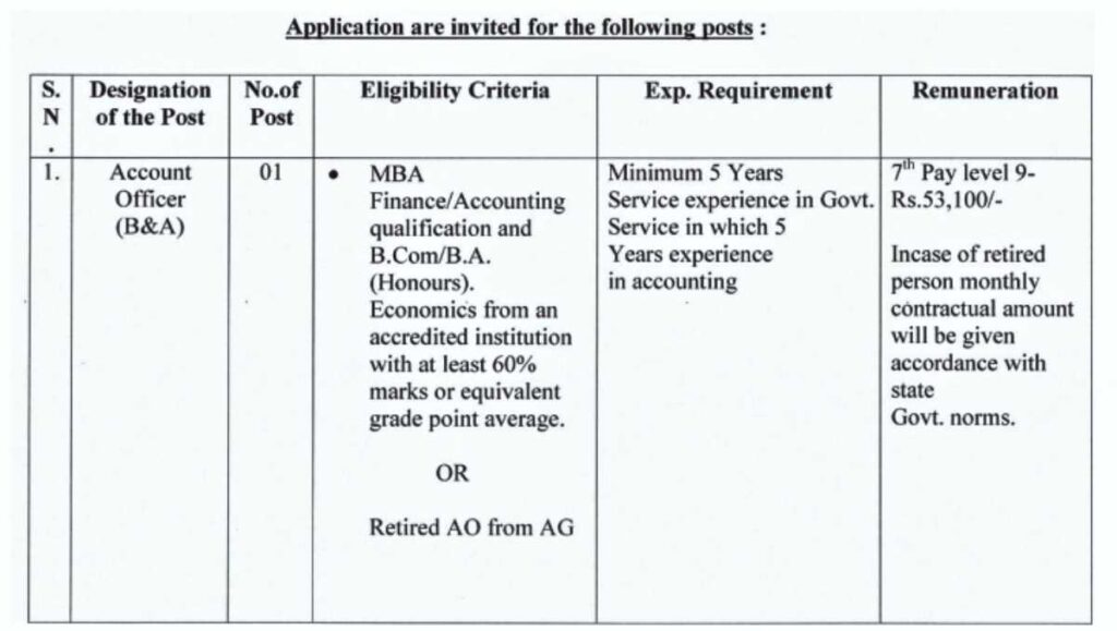 Account Officer Recruitment 2023