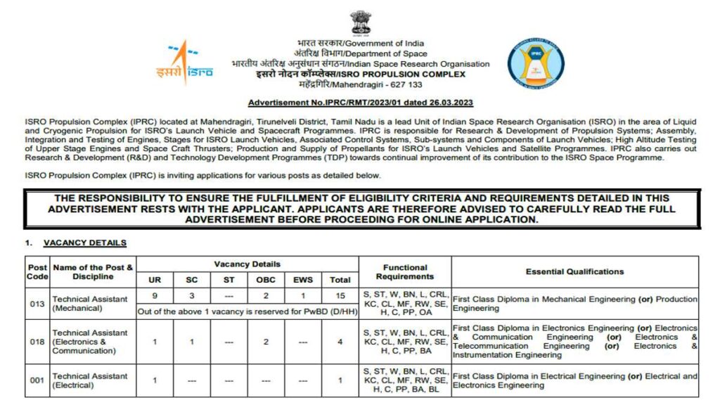 ISRO Recruitment