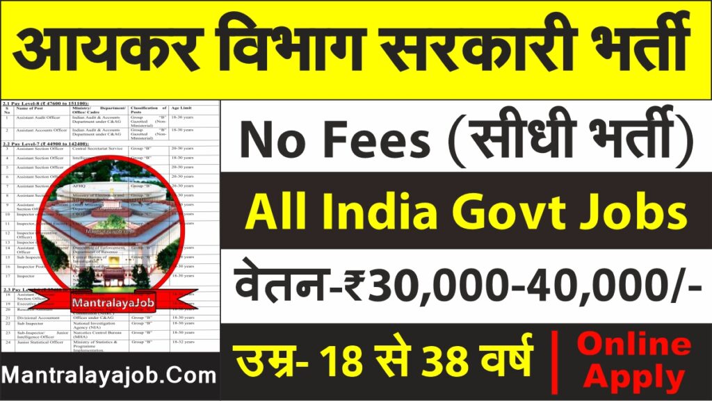 Income Tax Government Job