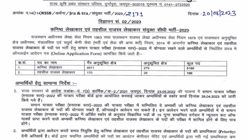 Tehsil Revenue Accountant Job