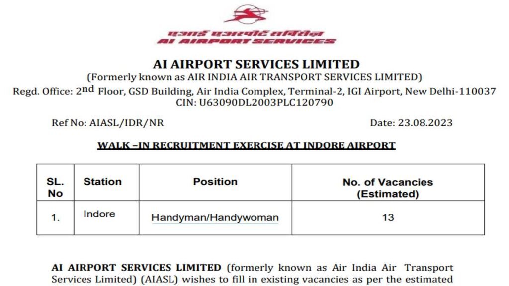 Airport New Vacancy apply 