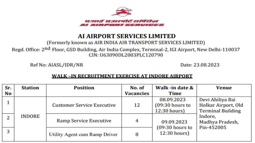 Air India New Vacancy