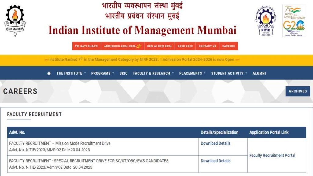IIM Mumbai Job Sarkari Result 
