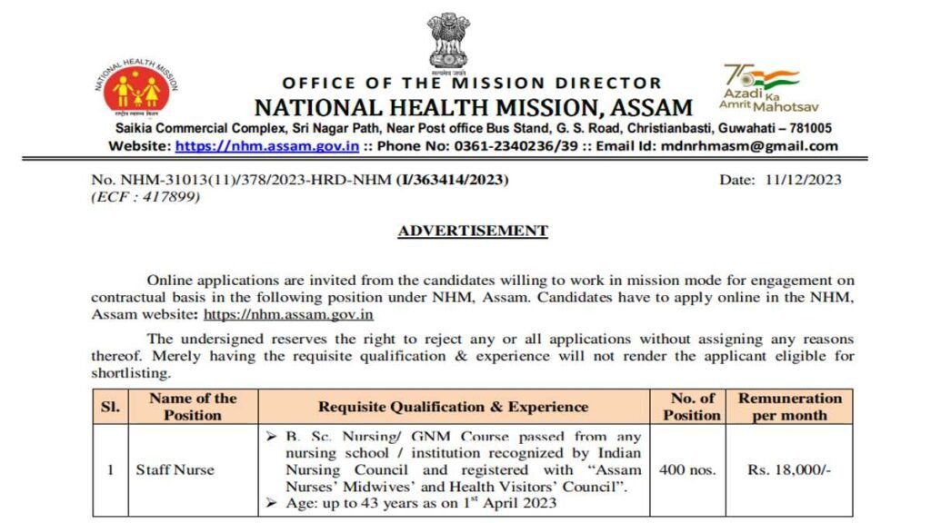 NHM Assam Job